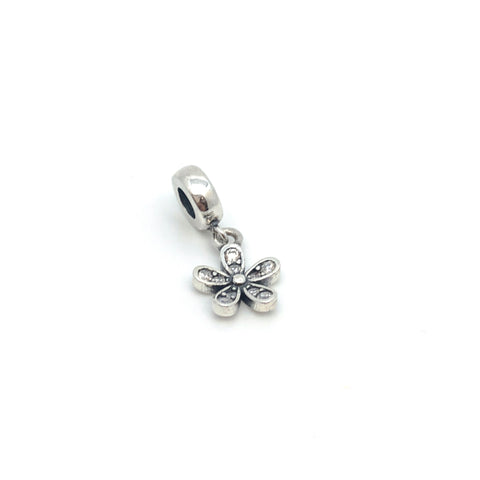 Flower Dangling Charm Bead - Stone Heart 