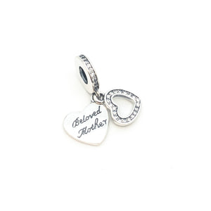Beloved Mother Charm Dangle - Stone Heart 
