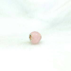 Gem Charm Bead - Rose Quartz - Stone Heart 