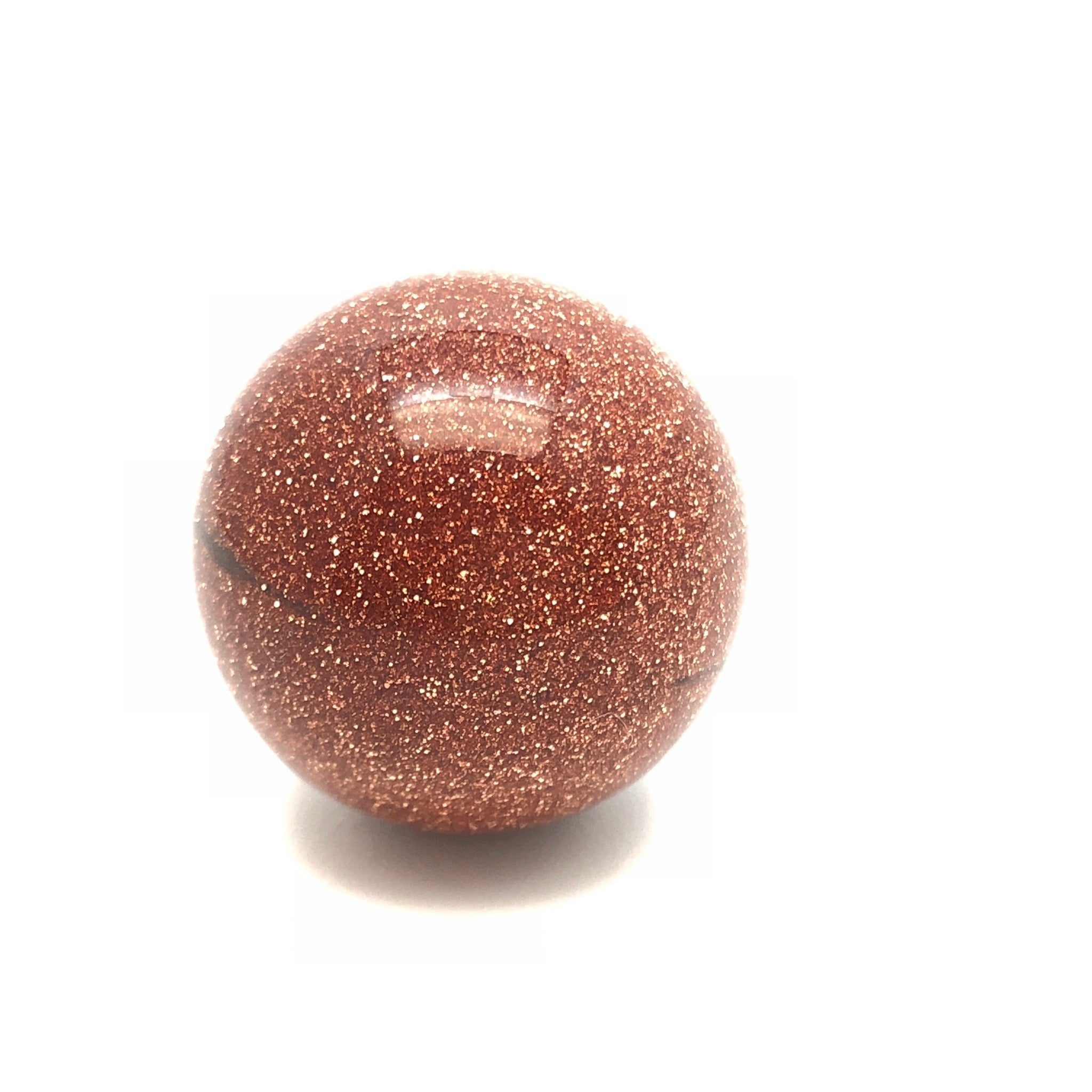 Goldstone Gem Ball - Stone Heart 