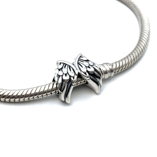 Guardian Angel Wings Charm - Stone Heart 