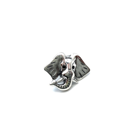Elegant Elephant Head Charm Bead - Stone Heart 