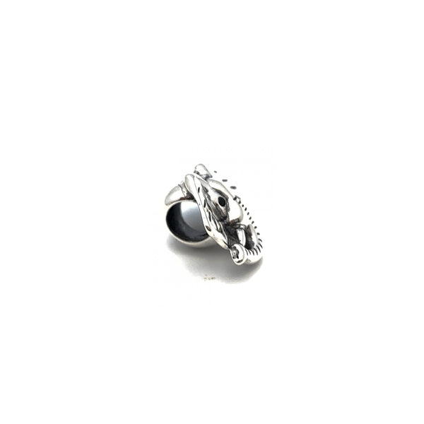 Elegant Elephant Head Charm Bead - Stone Heart 