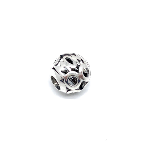 MOM in Openwork Charm Bead - Stone Heart 